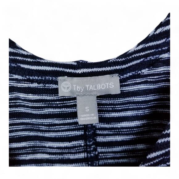 T by Talbots Striped Knit Dress Navy & White Sheath - Size Small - Picture 4 of 8